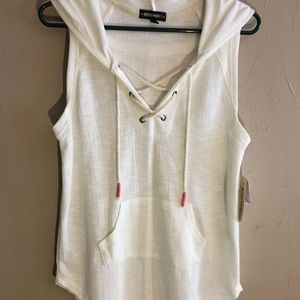 Inspired Hearts Ladies Hooded Ivory Top Size L